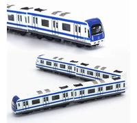 Train Model, 4PCS Multi-Car Railway Set,Alloy City Rail Subway Train Model,1/64 Scale Alloy Subway Blue