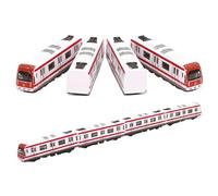Train Model, 4PCS Multi-Car Railway Set,Alloy City Rail Subway Train Model,1/64 Scale Alloy Subway Red