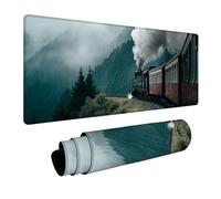 Train Mouse Pad Large, Tree Gaming Mouse Mat 64x32in, Desk Mat with Stitched Edge, XXL Mousepad Non-Slip Rubber Base, Office Accessories, Keyboard Pad, for Computers Gaming Accessories, Gifts, D-3574