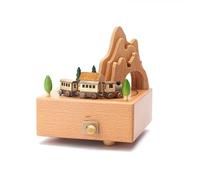 Train Music Box,Wind Up Train Castle Girl Dancer Musical Box