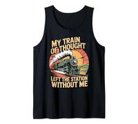 Train of Thought Railroad Railway Conductor Freight Train Tank Top
