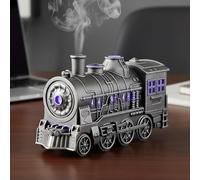 Train Oil Diffuser, Steam Train Humidifier for Essential Oils, 300ML Vintage Quiet Diffusers for Home with LED Light & Dual Mist Modes & Timing Function, Christmas Decor & Gifts (Silver)