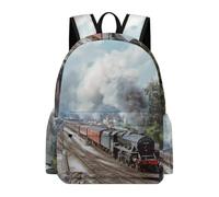 Train on The Railway Station Backpack with Adjustable Strap