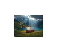 Train Paint by Numbers for Adults, Small Town Luminescence Acrylic Paint by Numbers Kits, DIY Hobbies for Women 40x54Inch, Luminescence Painting Wall Art for Room Decor Gifts for Women GYYH-2398