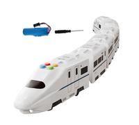 Train Play - Electric Railway Model Toy, Lights Music Features | Educational Fun For Kids Boys Girls Birthday Holiday Christmas Developing Imagination Skills Cooperative Play Friends Entertainment