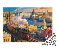 Train River Building Jigsaw Puzzle, 1000 Pcs Indoor Adult Game
