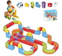 Train Set for Kids - 3D Building Toys with Motorized Engine Car & Flexible Gravity-Defying Tracks, Educational Construction Toy for Ages 3-8 68PCS