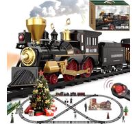 Train Set for Kids Remote Control Christmas Train Toys w/Steam Locomotive,Passenger Carriage & Luxury Tracks, Electric Trains w/Realistic Smoke,Sounds & Lights, Birthday Gift for Boys Girls 3 4 5 6 7…