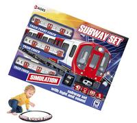 Train Set for Kids - Vintage Style Rail Transit Toy, Battery Powered City Train Assembly, Light Emitting Rolling Carriages, Interactive Skill Building Play Kit | Engaging Recreational Showcase for Age