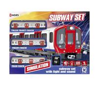 Train Set, Locomotive Toys, Interactive Subway Play Game with Light Sound, Educational Fun Vehicle Track, Girls Boys Aged 4-10