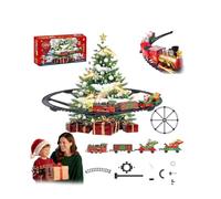 Train Set - Train Toys for Boys with Smokes, Lights and Sound,2 in 1 Hanging Around The Tree Toys,Toy T-rain Set for Under Christmas Tree,Railway Kit Xmas Gifts,Christmas Toy Gifts for Kids Boys Girls