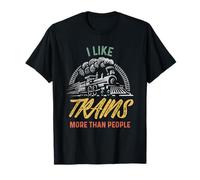 Train Shirts Men Model Railroader I Like Trains More Than T-Shirt