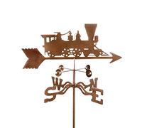 Train Silhouette Roof Mount Weather Vane Orientation Indicator Stainless Steel Weathervane Measuring Tool with Coating for Outdoor Bracket Decor Craft