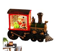 Train Snow Globes - Christmas Snow Globe Lintery | Retro Christmas Lanterns | Bright LED, | Small Train Figures, Santa Snowman Table Decoration