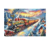 Train Snowy Winter Forest 1000 Piece Jigsaw Puzzle for Adults Jigsaw After School Activity for Teens Stress Buster Whimsical Gift Idea Stylish Home Decor 1000 PCS