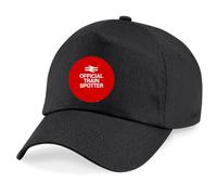 Train Spotting Embroidered Baseball Cap, Rail Enthusiast Hat (UK, Alpha, One Size, Black)