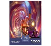 Train Starry Night Jigsaw Puzzles Puzzle for Adults Kids. 1000 Piece Impossible Challenge Toy Educational Games Home Decoration for Educational Games Gifts 70x50cm/1000pcs