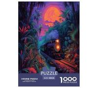 Train Starry Night Jigsaw Puzzles Puzzle for Adults Kids. 1000 Piece Impossible Challenge Toy Educational Games Home Decoration for Educational Games Gifts 38x26cm/1000pcs