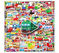 Train Stickers 100 Pcs Waterproof Cartoon Transport Stickers for Skateboard Water Bottle Laptop Luggage Phone Scrapbook Computer Car Bike Helmet,Vinyl Funny Aesthetic Sticker for Teens Boys Kids