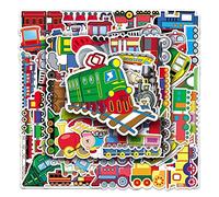 Train Stickers 50Pcs Waterproof Cartoon Transport Stickers for Laptop Skateboard Water Bottle Luggage Phone Scrapbook Computer Car Bike Helmet,Vinyl Aesthetic Train Sticker for Teens Boys Adults