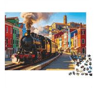 Train Street Building Jigsaw Puzzle, 1000 Pcs Indoor Adult Game