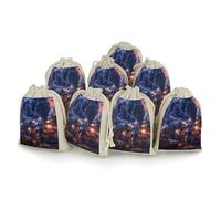 Train The Express American Railroad 8 Pcs Drawstring Pouches Cute Jewelry Pouches Sachet Bag Gifts Bags for Party Home Supplies