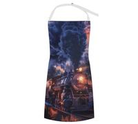 Train The Express American Railroad Adult Apron Adjustable Kitchen Cooking Aprons Durable Bib Apron Chef Apron with Pockets