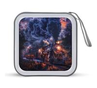 Train The Express American Railroad CD Case Portable DVD Storage Small CD Holder Organizer for Home Travel