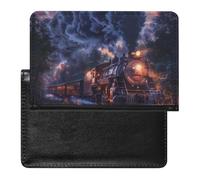 Train The Express American Railroad Passport Holder Cover PU Leather Passport Wallet Organizer Protector Slim Travel Accessories