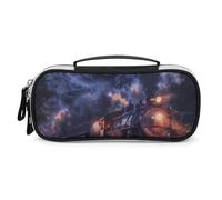 Train The Express American Railroad Pencil Case Portable Makeup Bag Organizer Pencil Pouch Cosmetic Bags for Women