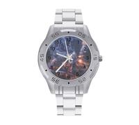 Train The Express American Railroad Watches for Men Business Dress Watch Analog Quartz Wristwatch Stainless Steel Band