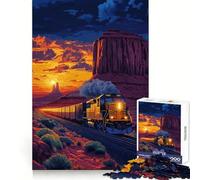 Train Through Monument Valley Jigsaw Puzzle for Teenagers 1000 Pieces Smart Training Mindful Leisure Flawless Cut Thoughtful Gift (38x52cm)