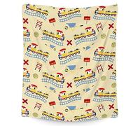 Train Throw Blanket - 40x50 Inches Crib Size Blanket for Baby, Kids - Soft Plush Blankets for Bed, Couch, Sofa - Yellow Funny Fuzzy Throws Gift