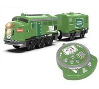 Train Toy Remote Control Locomotive, Motorized Train Set for Wooden Track, Electric Trains with Sound & Lighting Effects Compatible with Thomas, Brio, Chuggington