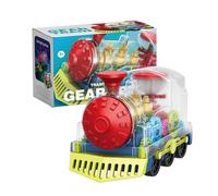 Train Toys - Gear Driven Rotating Vehicle, Battery Powered Musical Engine, Light Up Moving Train Model, Interactive Educational Play Item | For Christmas Birthday Home School Kindergarten Kids Enterta