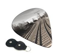 Train Track 6 Pack Guitar Picks With Holder, Personalized Guitar Plectrums Non-Slip Portable Ukulele Bass Picks 0.46mm For Acoustic Guitar Lovers Gifts