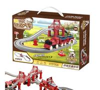 Train Track Set - Electric Locomotive and Carriages, Railway Kit with Interlocking Tracks, Educational Learning Toy, Interactive Train Playset, Hands-On Entertainment for Boys Girls Over 3 Months