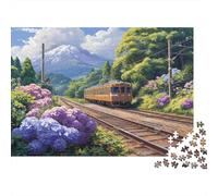 Train Tracks 1000 Piece Puzzles for Adults with No Puzzle Dust Colourful Jigsaws for Anxiety Relief Games during Family Puzzle Night 52x38cm/1000pcs