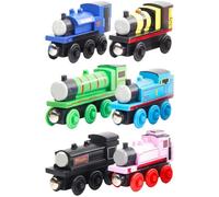 Train Vehicle Set 6PCS Cartoon Train Set Figure Toy,Pull Back Cars and Trucks Set Friction Powered Educational Toy Play Vehicle Collectable Model and Movie Fans Birthday