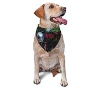 Train Vintage Steam Locomotive TreesDog Bandanas Cat Puppy Scarfs Washable Pet Handkerchief