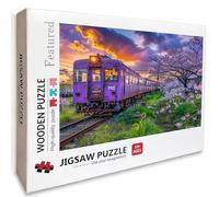 Train Wooden Jigsaw Puzzles 61x41in, Tree Jigsaw Puzzles 5000 Pieces for Adults with Box, Educational Challenging Game, Back Lettering Easy to Distinguish, Summer Gifts, Beautiful Decoration, 3-5610
