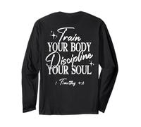 Train Your Body Discipline Your Soul Christian Gym Lover Long Sleeve T-Shirt