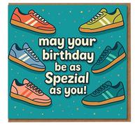 Trainer Lover Birthday Card - 'May Your Birthday Be As Spezial As You!' Fun Trainer Pun Design for Him, Her, Friends & Family, Shoe Fan Humour