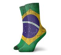 Trainer Socks, Brazil Flag Design Men’S Socks Nonslip Sports Socks Casual Athletic Socks For Trekking Walking Camping 40cm