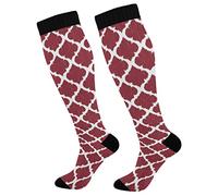 Trainer Socks Vintage Red Moroccan Pattern Work Socks Breathable,Soft Men’S Socks Athletic Socks For Outdoor Men Football 50Cm