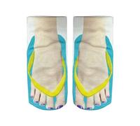 Trainer Socks Womens Thermal Cotton Breathable Pattern Manicure Print Socks Flip Flop Funny Hidden Running Socks Women Personalized Low Cut Ankle Trainer Socks Womens Thermal (Light Blue, ONESIZE)