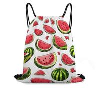 Trainer String Bags Adults Watermelon Red Green Drawstring Bag Lightweight Drawstring Backpack Unisex Sports Back Pack For Yoga Beach Sports