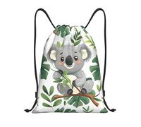 Trainer String Bags Cartoon Koala Leaves Pattern Backpack Waterproof Drawstring Bag Unisex Sports Back Pack For holidays Yoga Beach