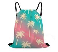 Trainer String Bags Coconut Palm Tree Red Green Pull String Sport Bags Ideal Drawstring Backpack Unisex Gym Bag For Sports Yoga Shopping