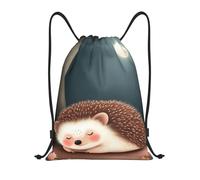 Trainer String Bags Cute Hedgehog Moonlight Night Gym Bag Foldable Pull String Sport Bags Unisex Sports Back Pack For Shopping Beach Holidays